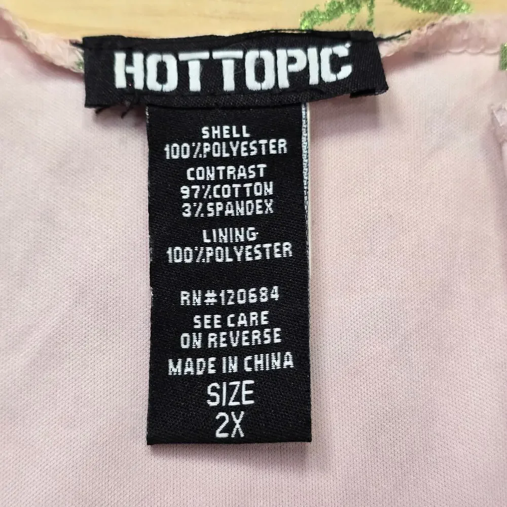 Coquette Cottage Hot Topic Pink Glitter Cherry Dress Size 2XL - Picture 8 of 8